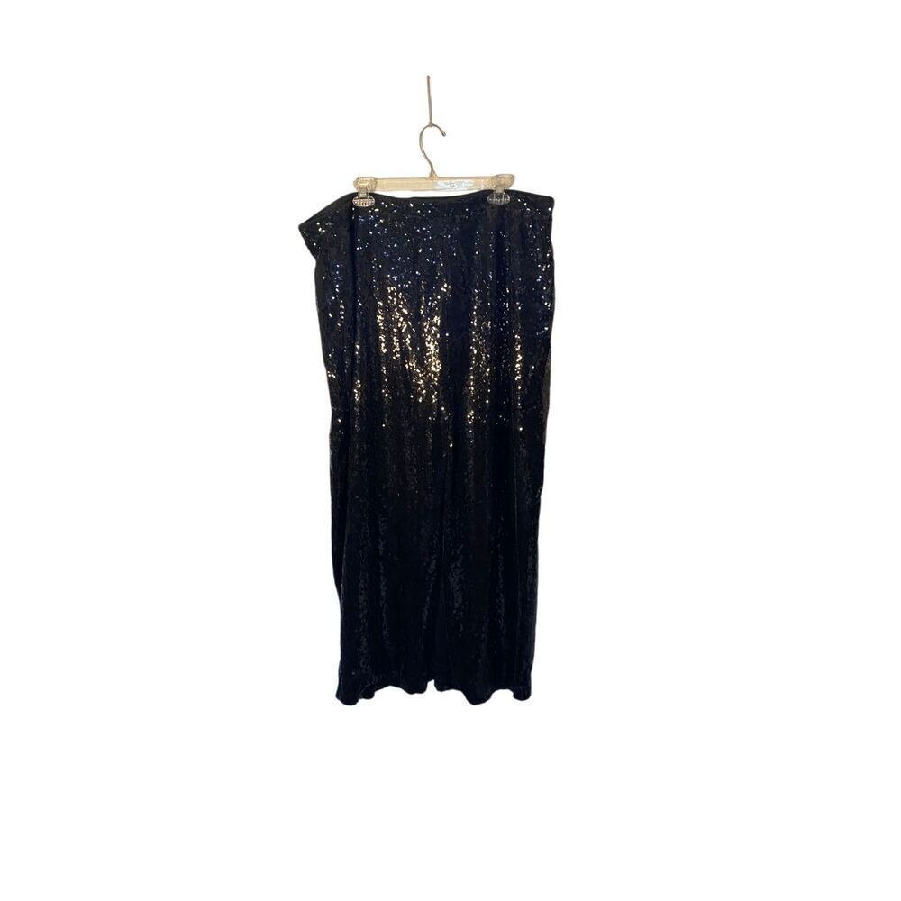 Eloquii women’s black, sequin maxi skirt, whimsigoth dramatic, Gothic chic, 20 - Picture 3 of 6